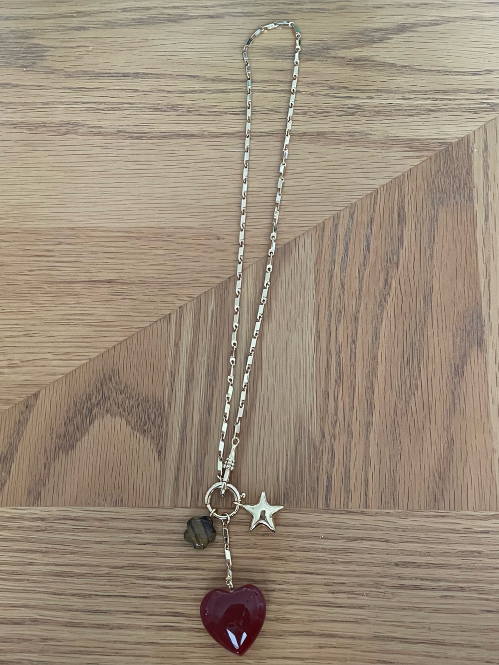 Madewell Bar Watch Chain Heart Charm Necklace